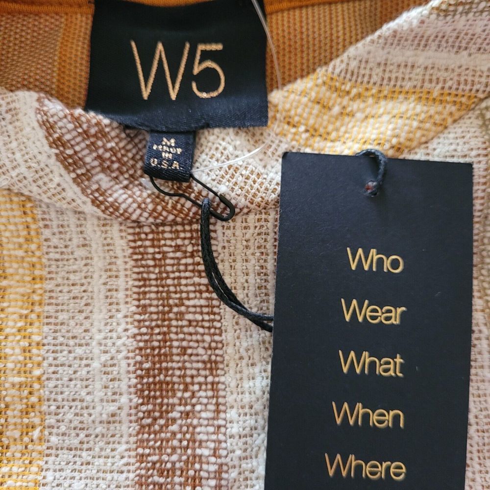 W5 by Anthropologie Sleeveless Cream Multi Color Striped Halter Top Size M - Picture 9 of 10